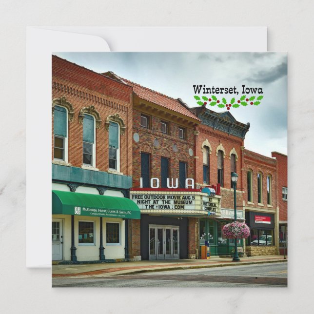 Cartes Pour Fêtes Annuelles Winterset, Iowa - voeux de Noël (Devant)