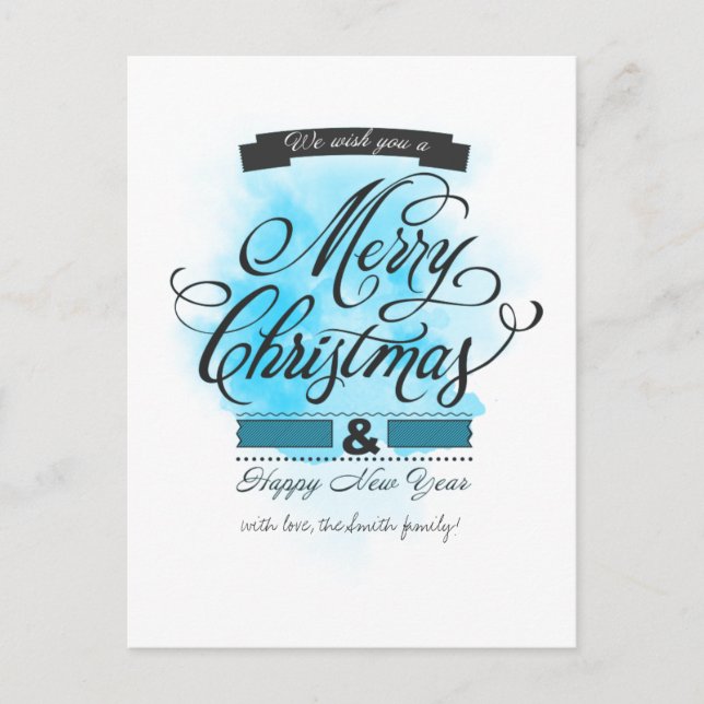 Cartes Pour Fêtes Annuelles Wish you a Merry Christmas & Happy New Year (Devant)