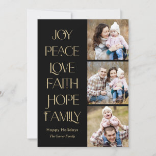 Cartes Pour Fêtes Annuelles Wishful Words EDITABLE COLOR Holiday Photo Card