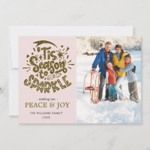 Cartes Pour Fêtes Annuelles Wishing Peace and Joy Gold Parties scintillant Shi