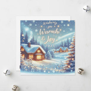 Cartes Pour Fêtes Annuelles Wishing You Warmth & Joy for 2025