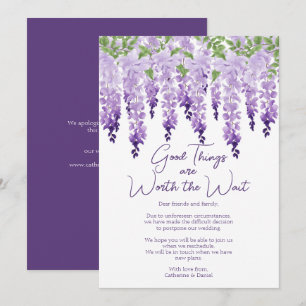 Cartes Pour Fêtes Annuelles Wisteria De Bonnes Choses Vaut Le Mariage D'Attent