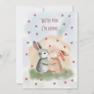 Cartes Pour Fêtes Annuelles With You I’m Home Cute Bunny
