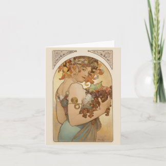 Cartes Pour Fêtes Annuelles Woman with Fruit