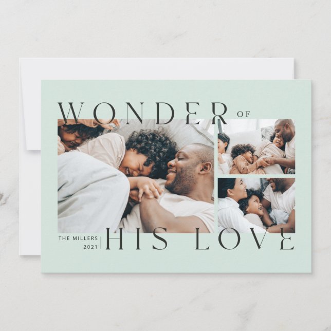 Cartes Pour Fêtes Annuelles Wonder of His Love Christmas Card (Devant)