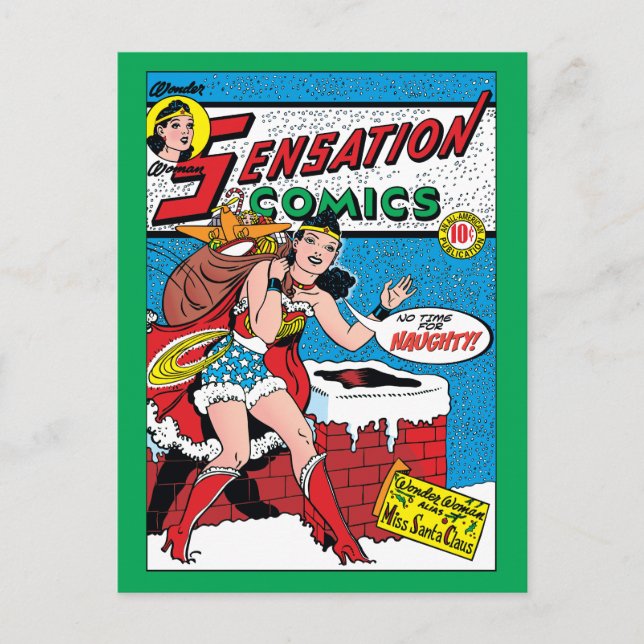 Cartes Pour Fêtes Annuelles Wonder Woman Livrer Des Jouets (Devant)