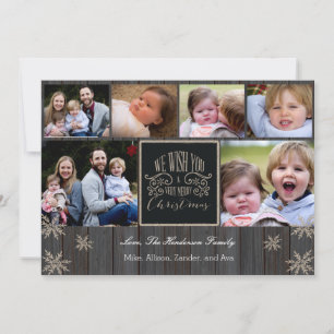 Cartes Pour Fêtes Annuelles Wood Plank