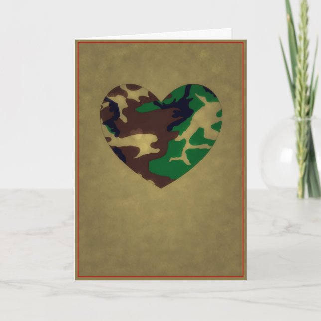 Cartes Pour Fêtes Annuelles Woodland Camo Valentine Hearts - Saint Valentin (Devant)