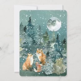 Cartes Pour Fêtes Annuelles Woodland Fox Famille Pet Noms personnalisés Noël