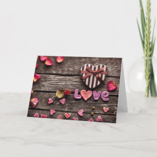 Cartes Pour Fêtes Annuelles Word Love with Heart Formé Cadeau de la Saint-Vale