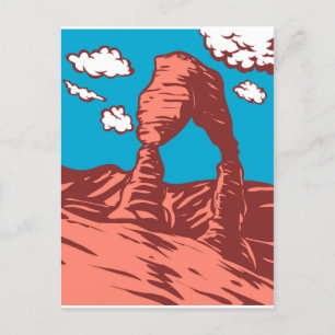 Cartes Pour Fêtes Annuelles WPA Art Delicate Arch dans le Parc National des Ar
