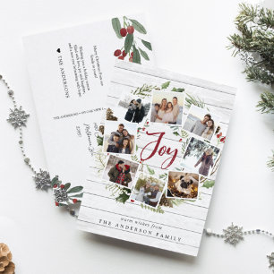 Cartes Pour Fêtes Annuelles Wreath   Collage photo rustique