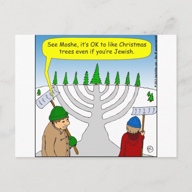 Cartes Pour Fêtes Annuelles x04 Juifs aiment Noël aussi - dessin animé (Devant)