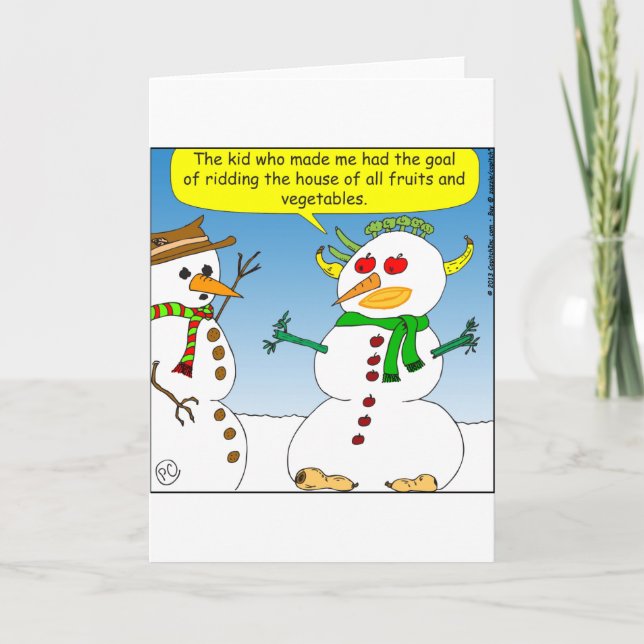 Cartes Pour Fêtes Annuelles x10 maison de distribution de légumes dessin animé (Devant)