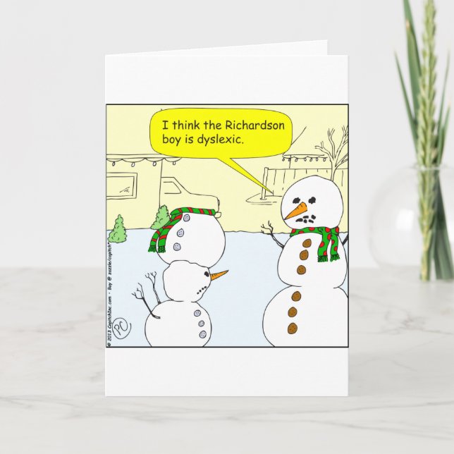 Cartes Pour Fêtes Annuelles x24 garçon est dessin animé dyslexique (Devant)
