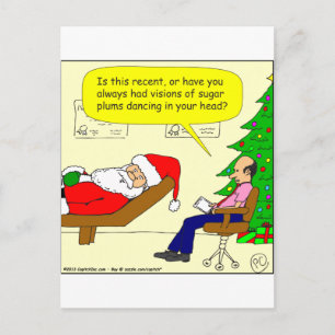 Cartes Pour Fêtes Annuelles x30 Père Noël parle à son thérapeute - Cartoon