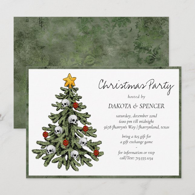Cartes Pour Fêtes Annuelles XMAS déplaisant | Un Arbre De Noël Très Gothique (Devant / Derrière)