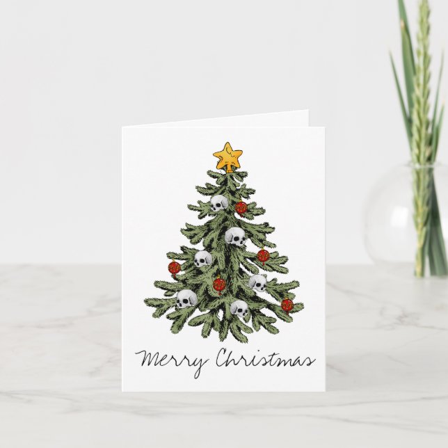 Cartes Pour Fêtes Annuelles XMAS déplaisant | Un Arbre De Noël Très Gothique (Devant)
