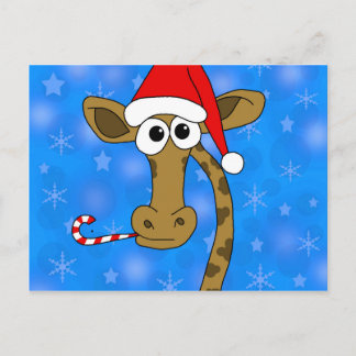 Cartes Pour Fêtes Annuelles Xmas giraffe - blue