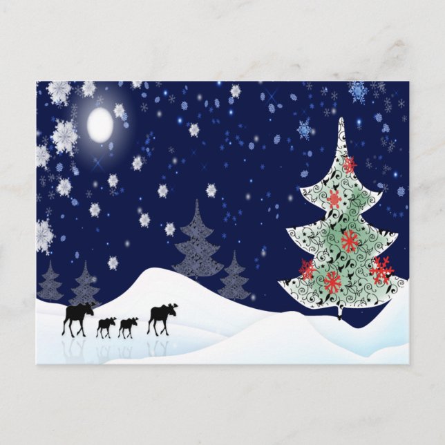 Cartes Pour Fêtes Annuelles Xmas Moose (Devant)