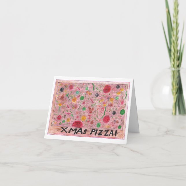 Cartes Pour Fêtes Annuelles Xmas Pizza (Devant)