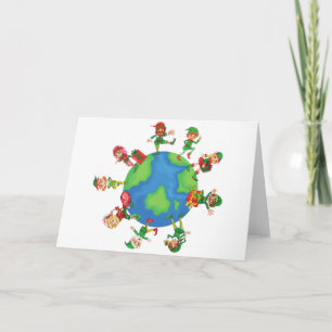 Cartes Pour Fêtes Annuelles xmas santa claus elves