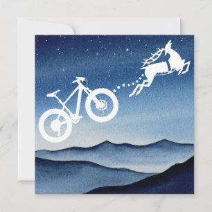 Cartes Pour Fêtes Annuelles Xmas Vélo Reindeer Noël Star Nuit