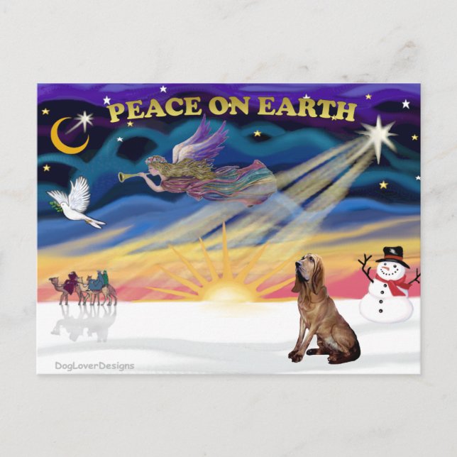 Cartes Pour Fêtes Annuelles XmasSunrise-BLoodhound (Devant)