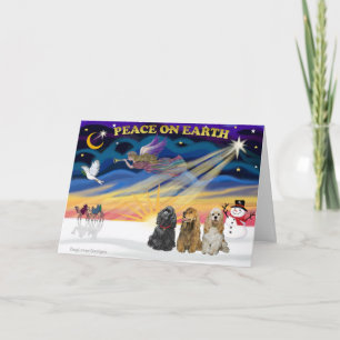 Cartes Pour Fêtes Annuelles XmasSunrise-Trois Cocker Spaniels