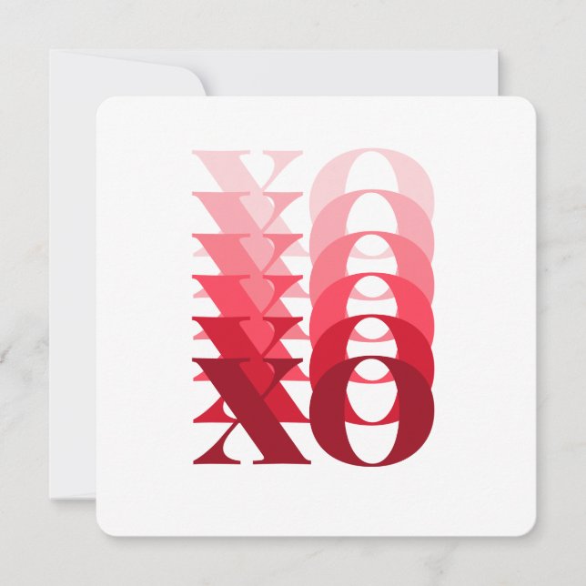 Cartes Pour Fêtes Annuelles XO amusant en rouge, Valentines (Devant)