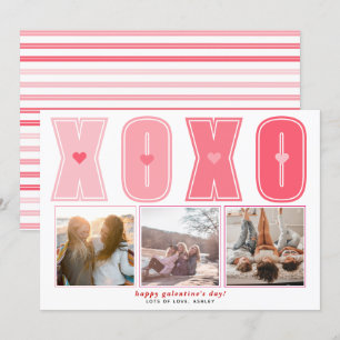 Cartes Pour Fêtes Annuelles XOXO Galentines rose moderne photo du coeur de la 