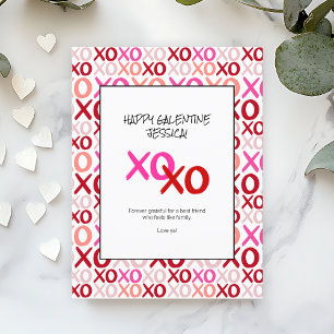 Cartes Pour Fêtes Annuelles XOXO moderne rose et rouge Galentines Meilleurs am