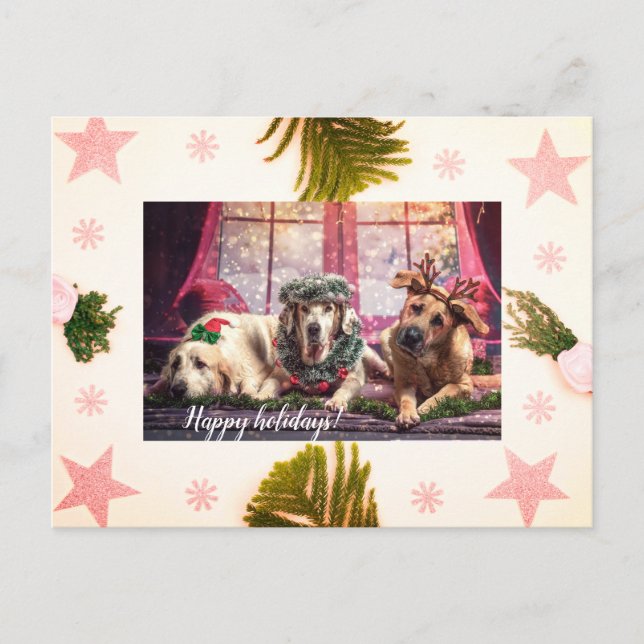 Cartes Pour Fêtes Annuelles Yappy Holidays, Pet Holiday Card (Devant)