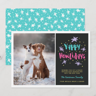 Cartes Pour Fêtes Annuelles Yappy Howlidays Chien Christmas Photo Black