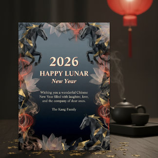 Cartes Pour Fêtes Annuelles Year of the Horse 2026 Lunar Chinese New Year