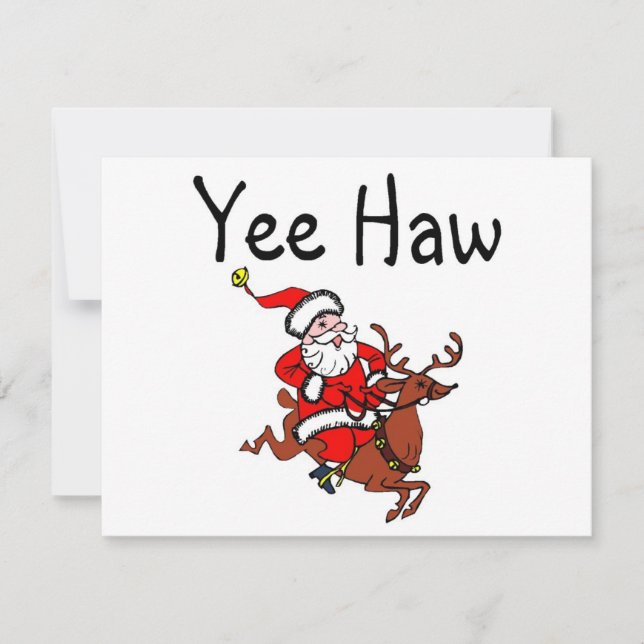 Cartes Pour Fêtes Annuelles Yee Haw Père Noël (Devant)
