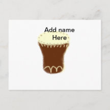 Yellow brown drum watercolor add name hand-drawn s