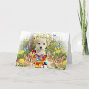 Cartes Pour Fêtes Annuelles Yellow Labrador Retriever Amis de Pâques