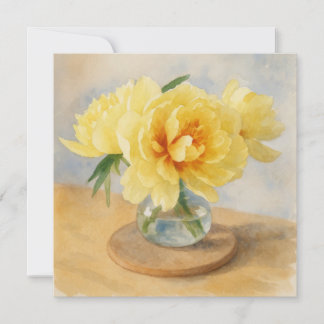 Cartes Pour Fêtes Annuelles Yellow Peonies - Greeting Card