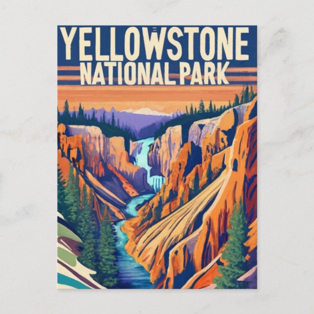 Cartes Pour Fêtes Annuelles Yellowstone Nation Park Grand Canyon (Devant)