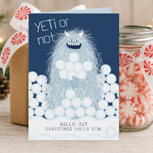 Cartes Pour Fêtes Annuelles Yeti ou pas, Noël à fond de train