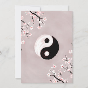 Cartes Pour Fêtes Annuelles Yin Yang et Sakura Blossom