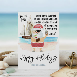 Cartes Pour Fêtes Annuelles Yo Ho Ho Pirate Santa Rum Plage Noël 