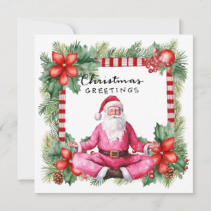 Cartes Pour Fêtes Annuelles Yoga Noël Père Noël Noël Poing Party