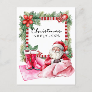 Cartes Pour Fêtes Annuelles Yoga Noël Père Noël Noël Poing Party