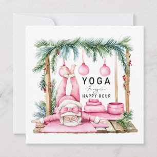 Cartes Pour Fêtes Annuelles Yoga Noël Père Noël Poser respirer