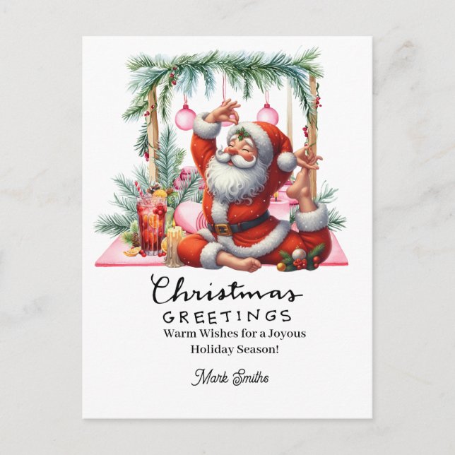 Cartes Pour Fêtes Annuelles Yoga Noël Père Noël Poster (Devant)
