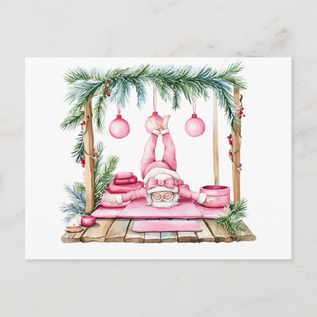 Cartes Pour Fêtes Annuelles Yoga Noël Père Noël Poster (Devant)