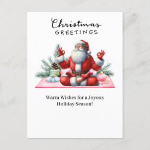Cartes Pour Fêtes Annuelles Yoga Noël Père Noël Poster