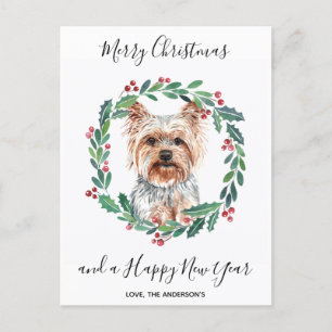 Cartes Pour Fêtes Annuelles Yorkshire Terrier Chien élégant Joyeux Noël